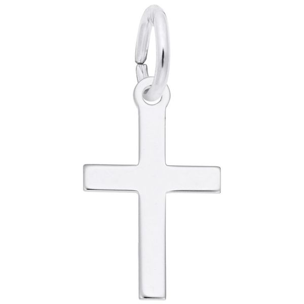 SS Small Plain Cross Charm 0.38 in x 0.53 in Blocher Jewelers Ellwood City, PA