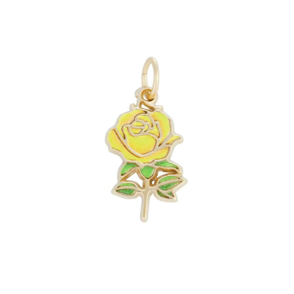 GP Yellow Rose Charm Blocher Jewelers Ellwood City, PA