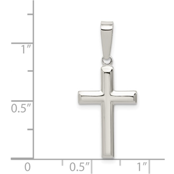 Sterling Silver Polished Cross Pendant Image 2 Blocher Jewelers Ellwood City, PA