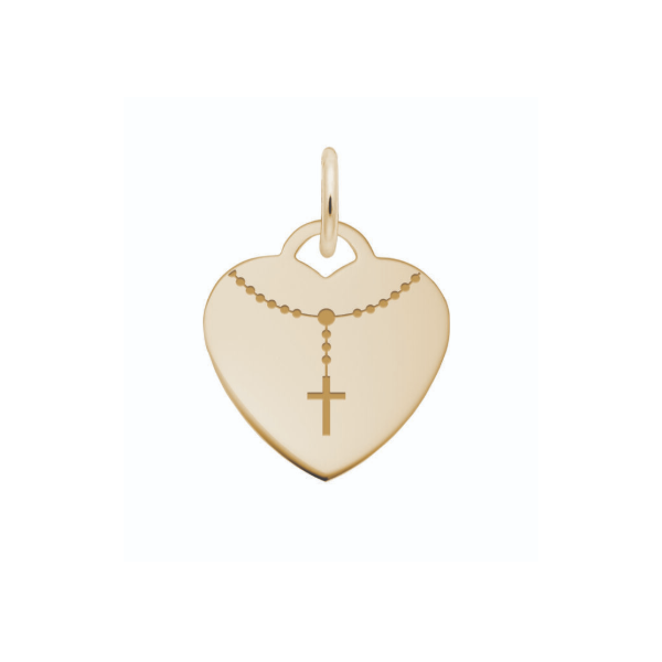 GP Rosary Heart Charm Blocher Jewelers Ellwood City, PA