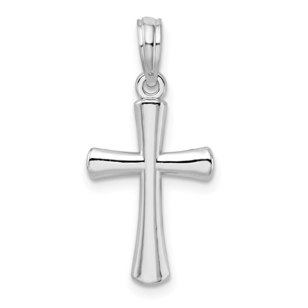 Sterling Silver Rhodium-plated Polished Cross Pendant Blocher Jewelers Ellwood City, PA