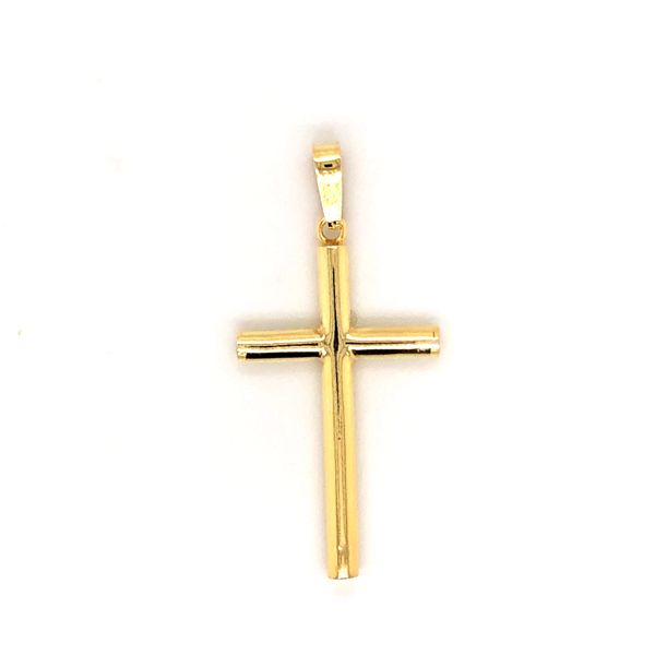 SS Gold-Plated Plain Cross Blocher Jewelers Ellwood City, PA