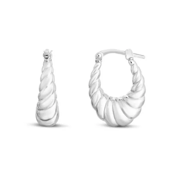 Silver Twisted Graduated Hoops Blocher Jewelers Ellwood City, PA