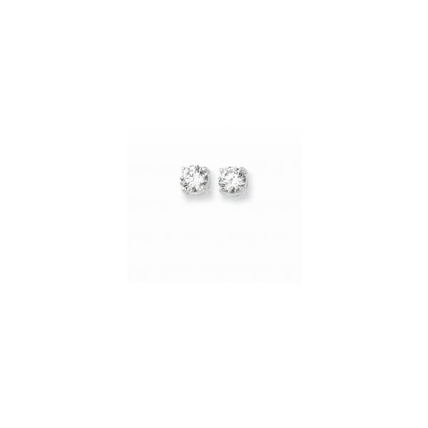 Sterling Silver 8MM White Round CZ Stud Earring Blocher Jewelers Ellwood City, PA