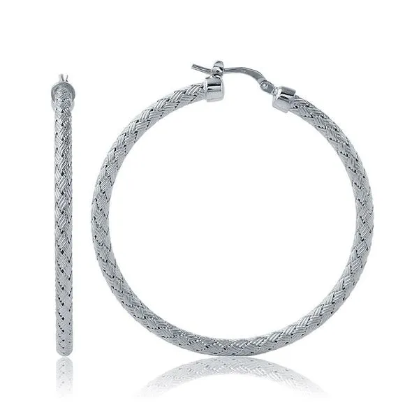 Sterling Silver Large Mesh Earrings Blocher Jewelers Ellwood City, PA