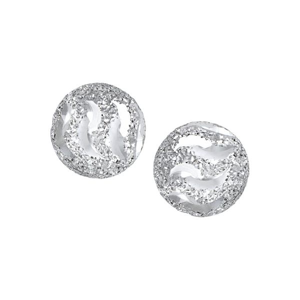 Sterling Silver Diamond-Cut Bead Earrings Blocher Jewelers Ellwood City, PA