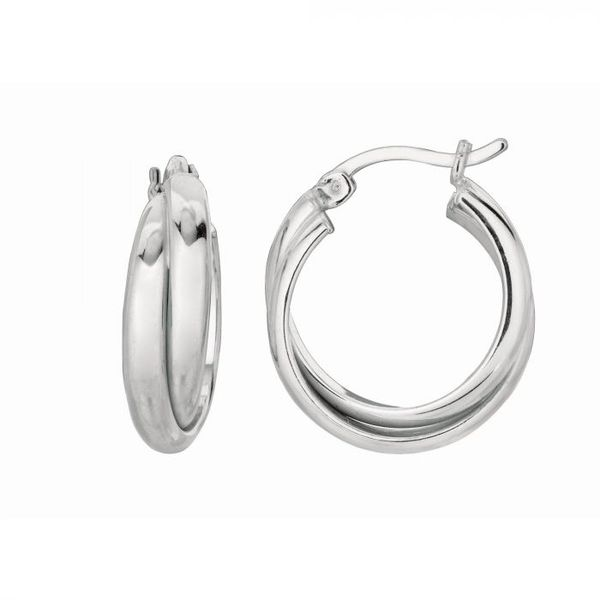Sterling Silver Double Twist Hoop Earrings Blocher Jewelers Ellwood City, PA