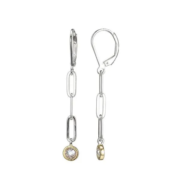 Sterling Silver Drop Earrings made with Paperclip Chain Yellow Gold Finish Blocher Jewelers Ellwood City, PA
