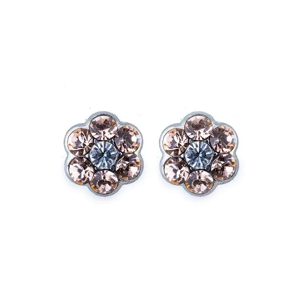 Silver Petite Flower Post Earrings in Peace Blocher Jewelers Ellwood City, PA