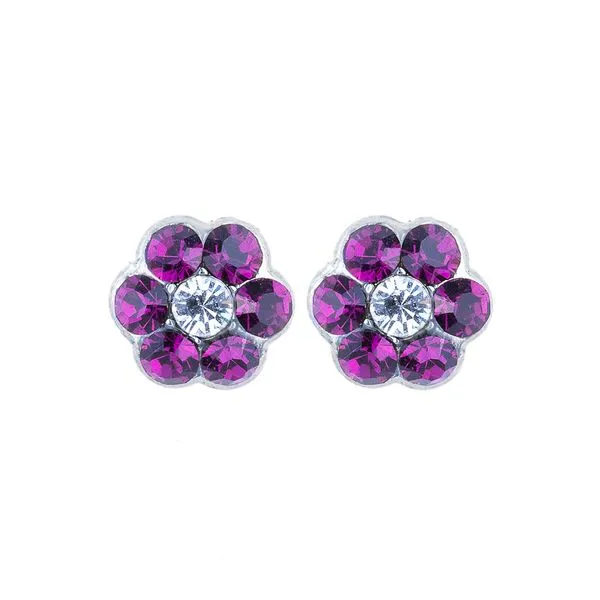 Mariana - Amethyst Clear Flower Studs Blocher Jewelers Ellwood City, PA