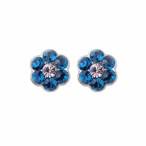 Petite Flower Post Earrings in Ocean Blocher Jewelers Ellwood City, PA