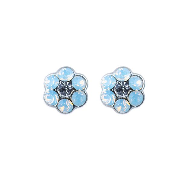 Petite Flower Post Earrings in White Opal Blocher Jewelers Ellwood City, PA