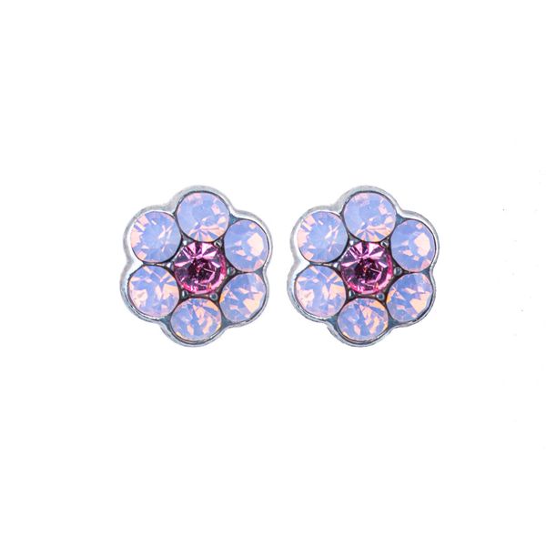 Petite Flower Post Earrings in Rose Opal Blocher Jewelers Ellwood City, PA