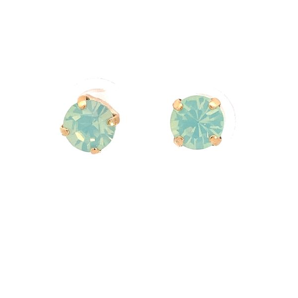 Mariana - Gold Plated Light Green Studs Blocher Jewelers Ellwood City, PA