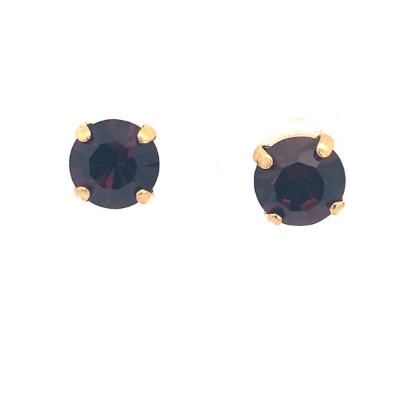 Mariana - Gold Plated Burgundy Studs Blocher Jewelers Ellwood City, PA