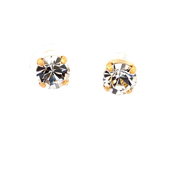 Mariana - Gold Plated Clear Studs Blocher Jewelers Ellwood City, PA