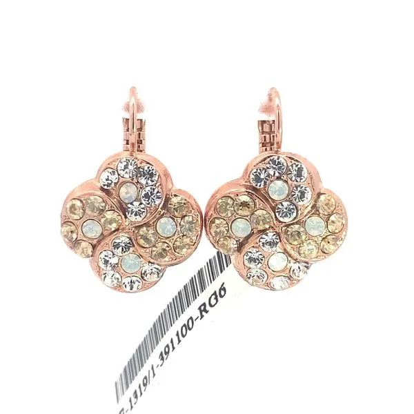 Mariana - Rose Plated Clear and Citrine Clover Leverbacks Blocher Jewelers Ellwood City, PA
