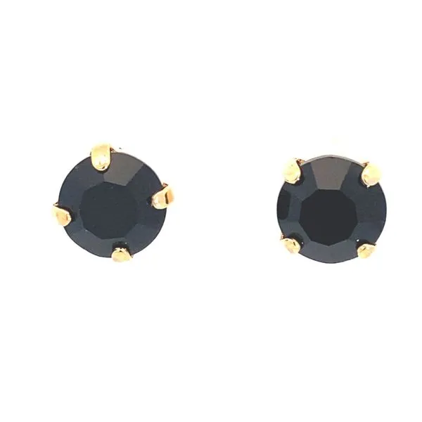 Mariana - Gold Plated Jet Black Studs Blocher Jewelers Ellwood City, PA