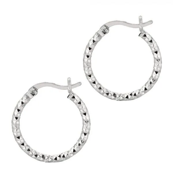 Sterling Silver Diamond Cut Hoop Earring Blocher Jewelers Ellwood City, PA