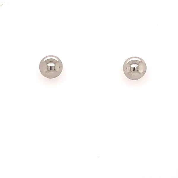 White Sterling Silver 7mm Ball Stud Earrings Blocher Jewelers Ellwood City, PA