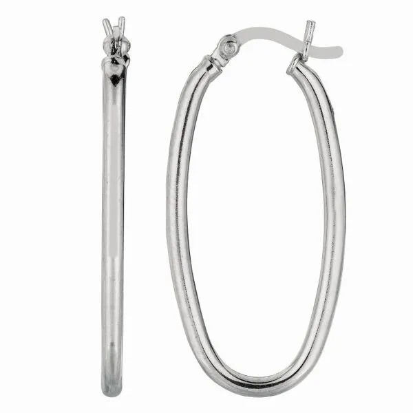 Silver Long Oval Earring Blocher Jewelers Ellwood City, PA