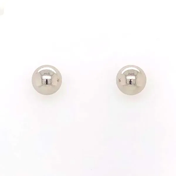 White Sterling Silver 8mm Ball Stud Earrings Blocher Jewelers Ellwood City, PA