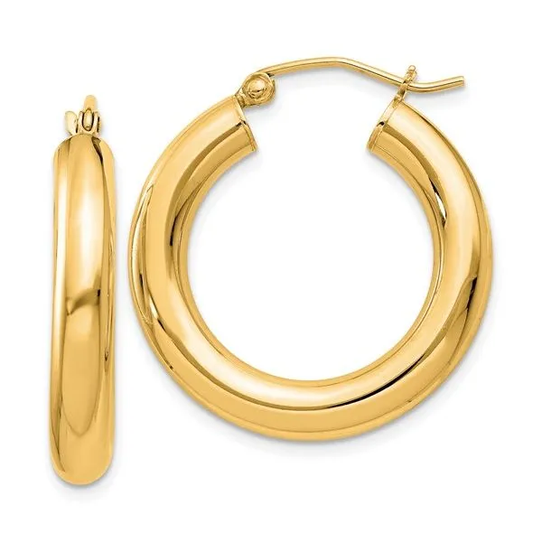 Sterling Silver Flash Gold-plated Round Hoop Earrings Blocher Jewelers Ellwood City, PA
