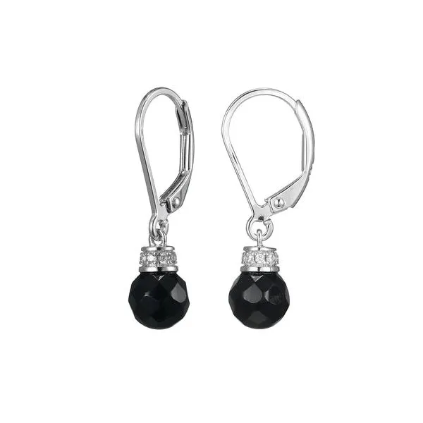 Sterling Silver Black Agate Drop Earrings Blocher Jewelers Ellwood City, PA