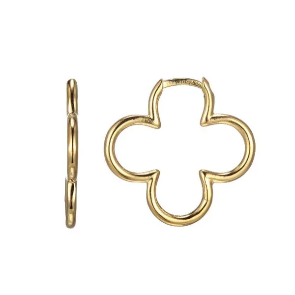 Gold-Plated Sterling Silver Clover Hoops Blocher Jewelers Ellwood City, PA