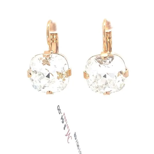 Mariana - Gold Plated Clear Dangle Leverbacks Blocher Jewelers Ellwood City, PA