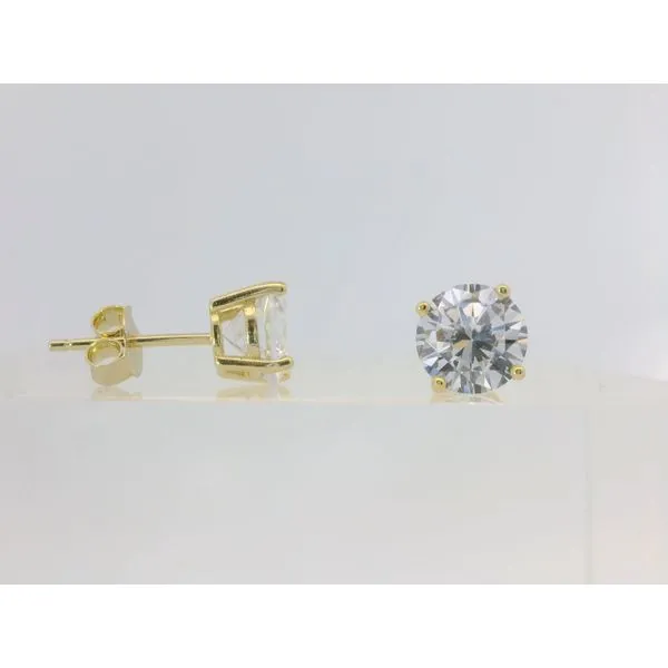 Sterling Silver Gold Plated 7MM Stud Blocher Jewelers Ellwood City, PA