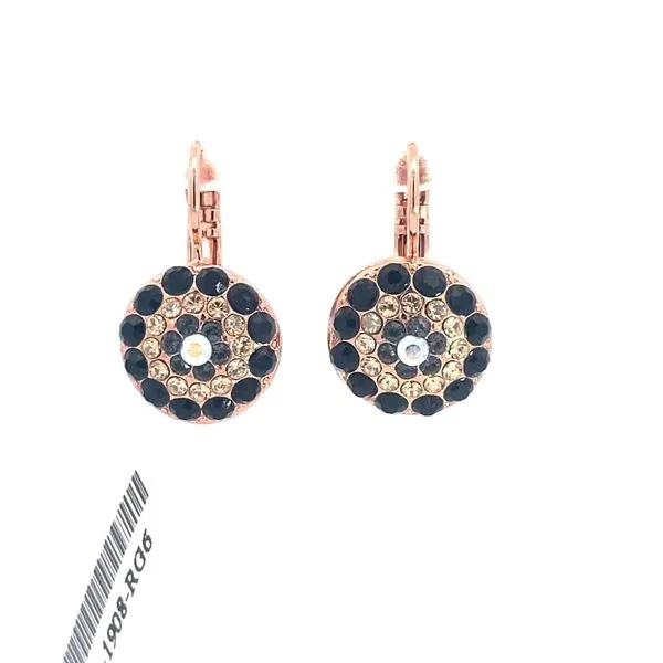 Mariana - Rose Plated Dark Floral Leverback Blocher Jewelers Ellwood City, PA