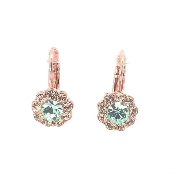 Rose Plated Mariana Light Green Floral Leverbacks Blocher Jewelers Ellwood City, PA