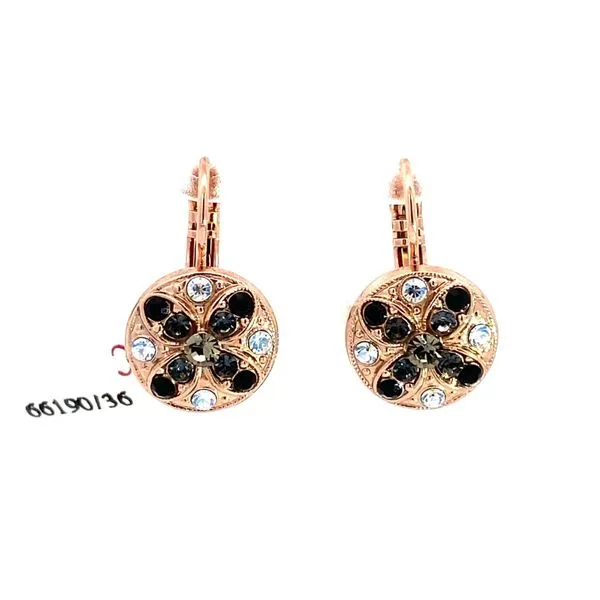 Rose Plated Mariana Black And Clear X Leverbacks Blocher Jewelers Ellwood City, PA