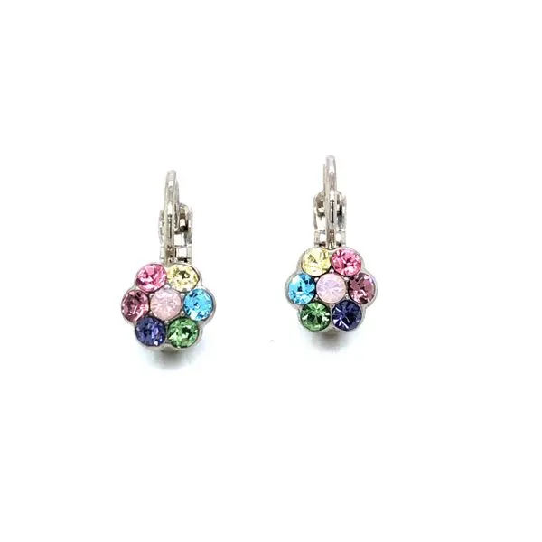 Silver Petite Flower Dangle Earrings With A Rainbow Of Crystals Blocher Jewelers Ellwood City, PA