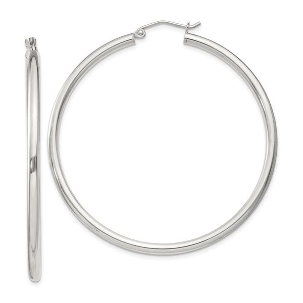 Sterling Silver Round Hoop Earrings 52mm Blocher Jewelers Ellwood City, PA