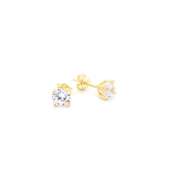 Sterling Silver Gold-Plated 5Mm Cz Studs Blocher Jewelers Ellwood City, PA