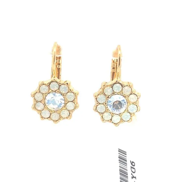 Mariana - Gold Plated Clear Large Flower Leverbacks Blocher Jewelers Ellwood City, PA