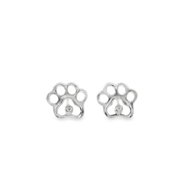 Sterling Silver Paw Print Stud Blocher Jewelers Ellwood City, PA