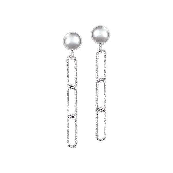 Sterling Silver 3 Diamond Cut Paperclip Link Drop Blocher Jewelers Ellwood City, PA