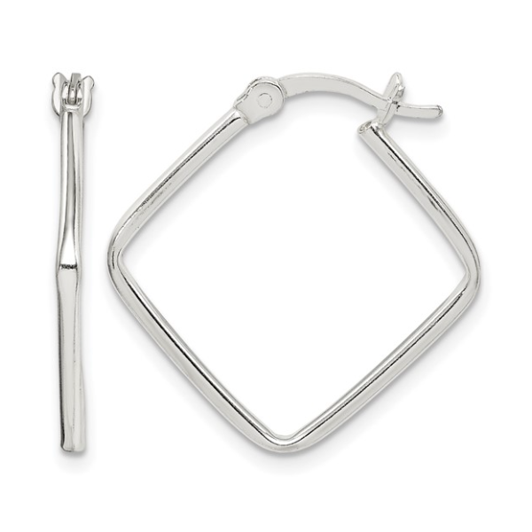 Sterling Silver Polished Square Hoop Earrings Blocher Jewelers Ellwood City, PA