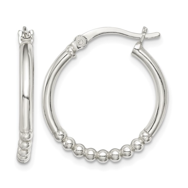 Sterling Silver Beaded Hoop Earrings Blocher Jewelers Ellwood City, PA