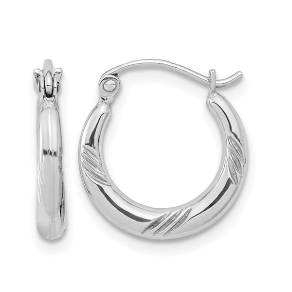 Sterling Silver Rhodium Plated Hoop Earrings Blocher Jewelers Ellwood City, PA