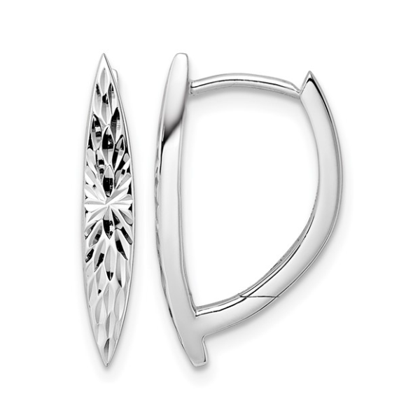 Sterling Silver Rhod-plated D/C Hoop Earrings Blocher Jewelers Ellwood City, PA
