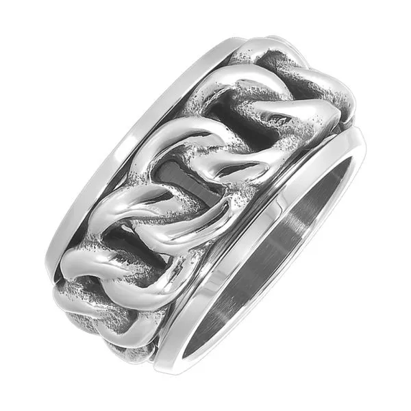 Stainless Steel Chain Textured Ring Blocher Jewelers Ellwood City, PA