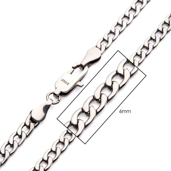 6mm Steel Classic Curb Chain Necklace 22