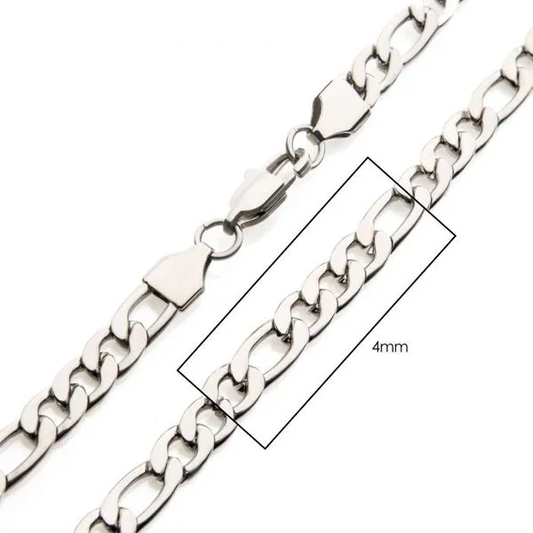 4mm Steel Figaro Chain Necklace 22
