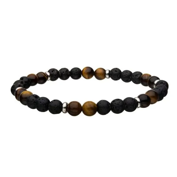 Lava & Tiger Eye Yellow Beads Bracelet 8