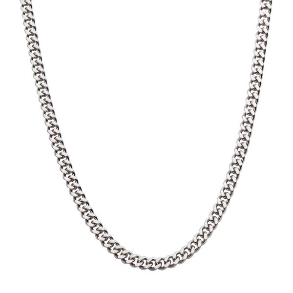 Men's Stainless Steel 4mm Diamond Cut Curb Chain Necklace 24