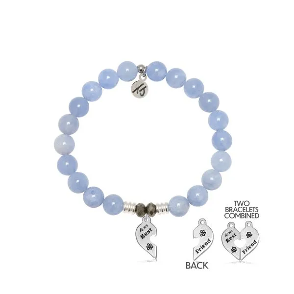 Sky Blue Jade Gemsstone Bracelet with Sterling Silver 